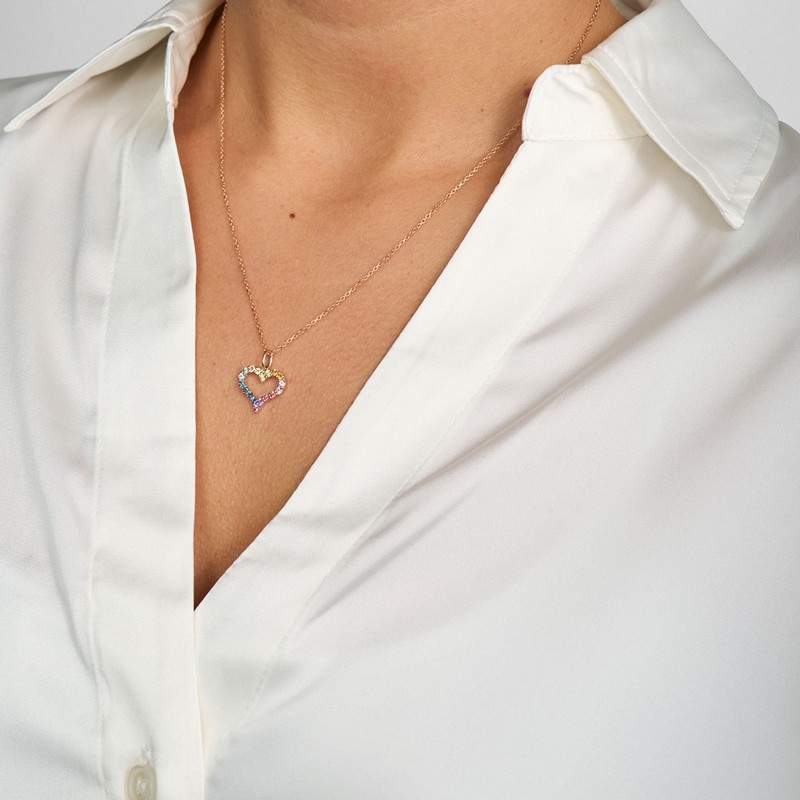 Tender Heart Rainbow vedhæng i 14 kt hvidguld fra Mads Z