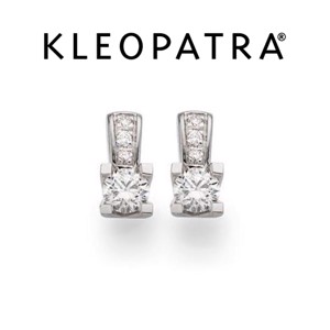Kleopatra Queen Ørestikker 14 karat hvidguld med Diamanter