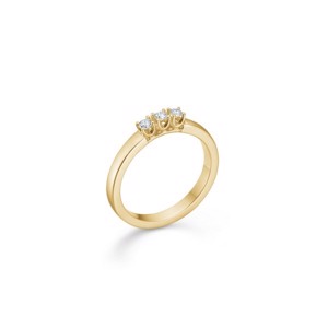 CROWN Alliance Ring I 14 kt. Guld med 3 x brillanter fra 0,04 ct. - 0,09 ct.