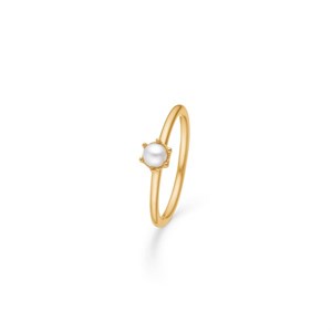 Poetry Solitaire Pearl ring i 14 kt guld Mads Z 1543050