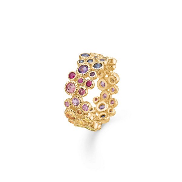 LUXURY RAINBOW ring i 14 kt guld m. sten 1544063