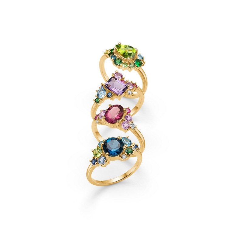 Mads Z - Four Seasons Autumn ring i 14kt guld m. røde sten 2