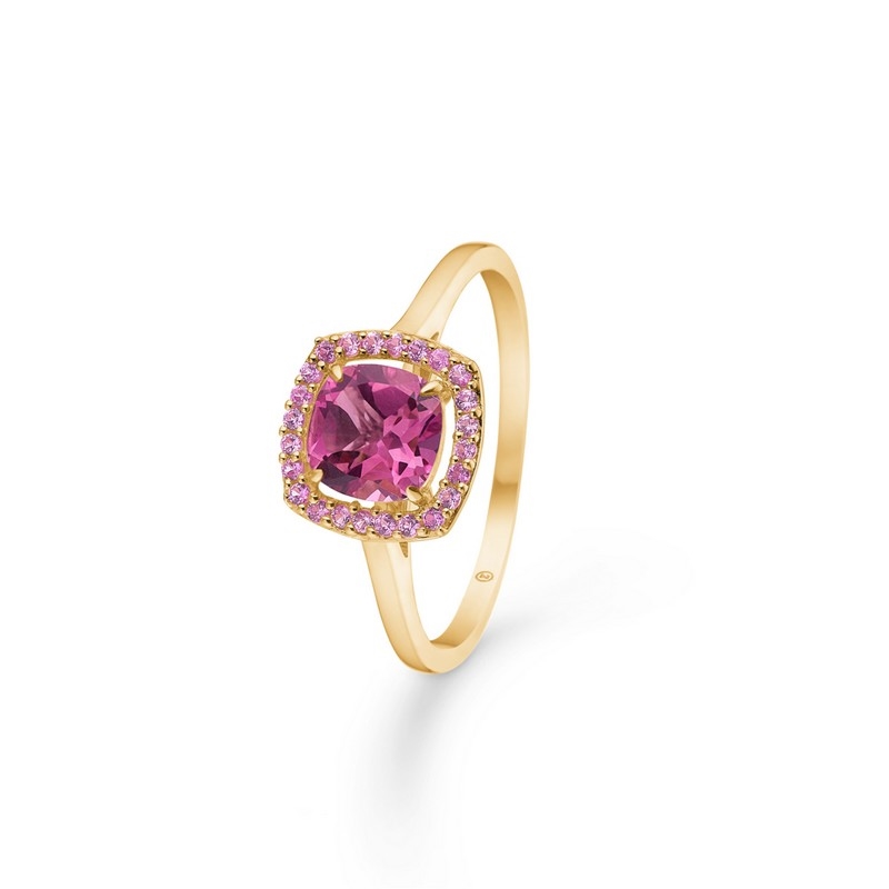 Mads Z - Provence ring i 14 kt. guld m pink quartz og safir