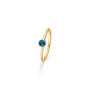 Poetry Solitaire London Blue topas ring i 14 kt Mads Z 1546051