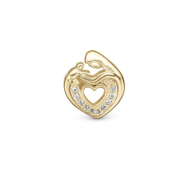 Billede af Christina Collect - MOTHER & CHILD HEART charm i forgyldt sølv til sølvarmbånd