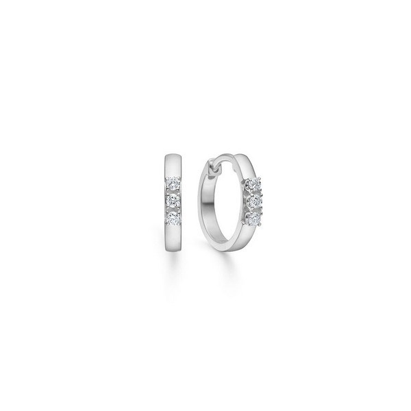  Mads Z - Crown Alliance øreringe i 14 kt hvidguld m. diamanter i alt 6 x 0,04 ct