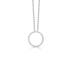 Diamond Halo vedhæng i 14 kt hvidguld 1631026