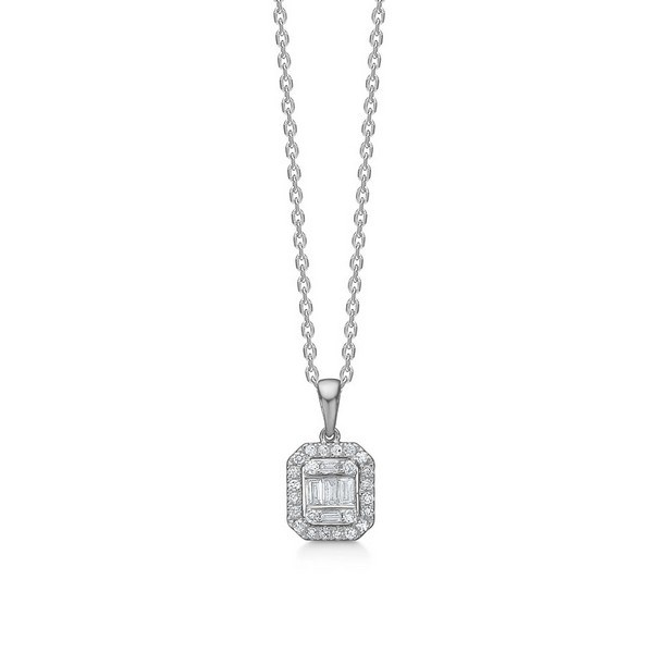 Mads Z - Elizabeth vedhæng i 14kt. hvidguld m. i alt 0,18ct. brillanter