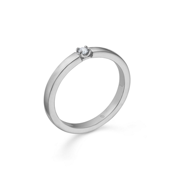CROWN ALLIANCE ring i 14 kt. Hvidguld med 0,04 ct. - 0,09 ct.