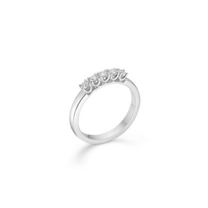 CROWN Alliance Ring I 14 kt. Hvidguld med 5 x diamanter fra 0,04 ct. - 0,09 ct.