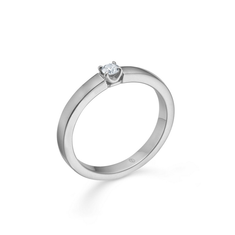 CROWN ALLIANCE ring i 14 kt. Hvidguld med 0,04 ct. - 0,09 ct.