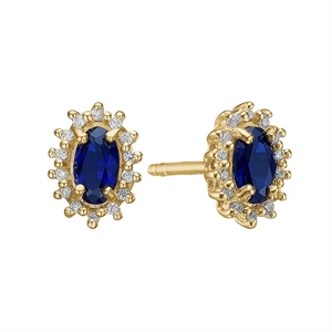 Aagaard - 8 kt. guld ørering med blå safir | 1671-G8-21