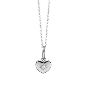 ByAagaard Sølv halskæde m hjerte vedhæng 1680-K-S18-38