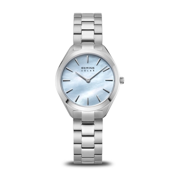Bering - Solar dameur i poleret sølv 31 mm