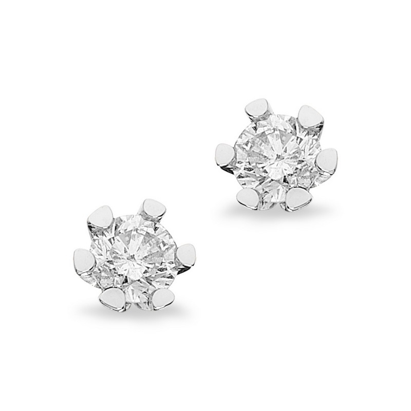 Vida Ørestikker 14 kt. hvidguld med i alt 0,06 - 0,50 ct. 