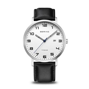Bering - Titanium herreur med hvid skive | 18640-404