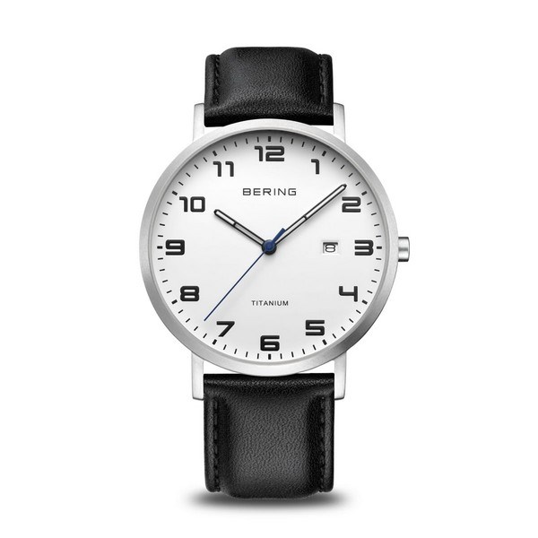 Bering - Titanium herreur med hvid skive | 18640-404