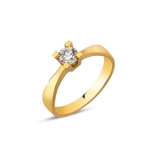 5: Diamantring i 14 kt. guld med 0,25ct brillant