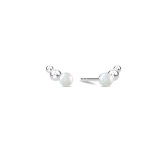 Spinning jewelry - sølv ørering, Open Pearl ørestik