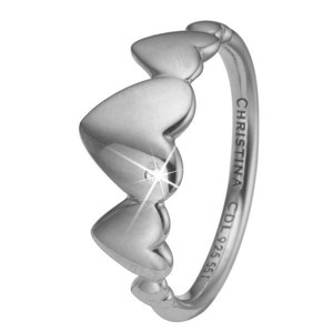 Christina collect ring i sølv "HEARTS FOR EVER"
