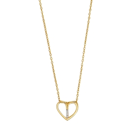 14kt. guld hjerte med 5 diamanter 20100300500