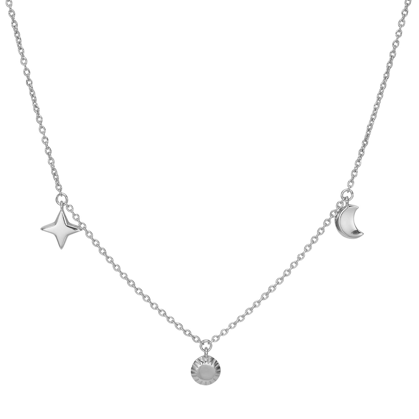 Nordahl Jewellery - UNIVERSE52 rhodineret sølv halskæde m. symboler