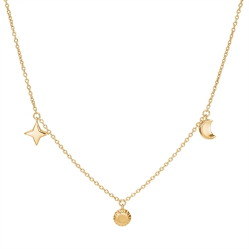 Nordahl Jewellery - UNIVERSE52 forgyldt sølv halskæde m. symboler
