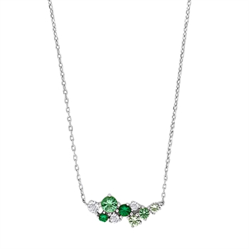 Joanli Nor – NADINENOR halskæde i sølv med grøn zirkonia 