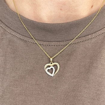 8kt. guld halskæde m hjerter af Siersbøl  20831010300