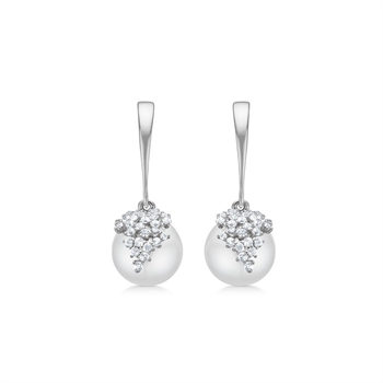  Mads Z - Chloé øreringe i sølv med zirkonia og perler