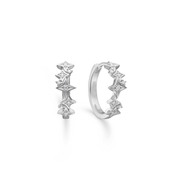 Vesper hoops i sterlingsølv med zirkonia fra Mads Z
