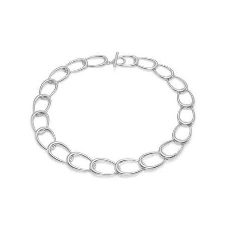 Open Ellipse halskæde i sølv fra Mads Z 2120040