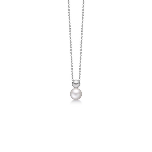 Mads Z - Eclipse halskæde i sølv m. perle**