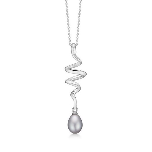 Billede af Mads Z - Swirl perle halskæde i sølv