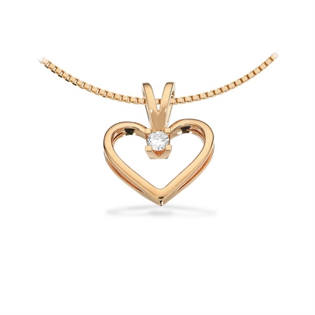 Kleopatra Hjerte Vedhæng i 14kt. guld 0,05ct.-0,50ct. diamant