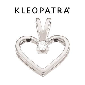 Kleopatra Hjerte Vedhæng 14 kt. hvidguld  0,05