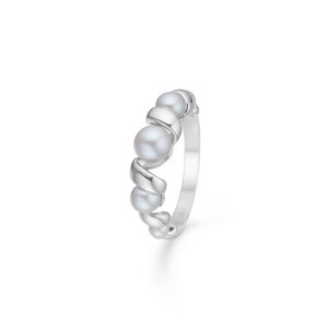 Swirl w pearl ring i sølv fra Mads Ziegler 2143086