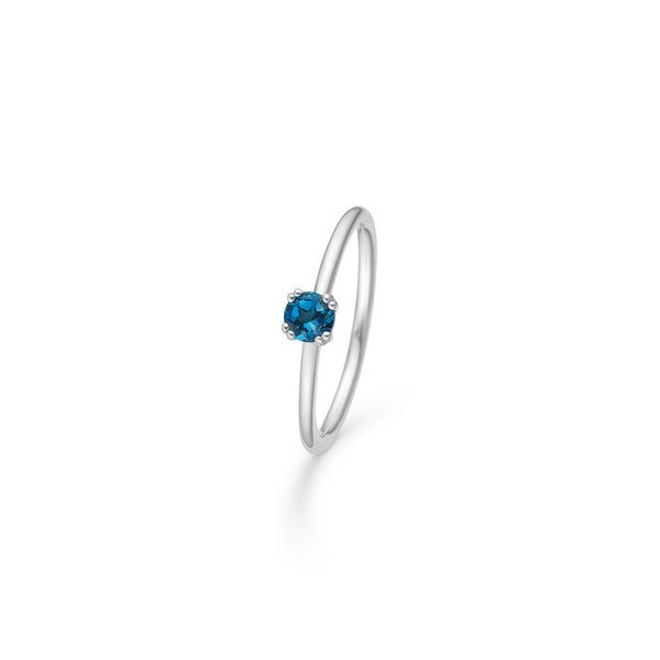 Mads Z - Poetry Solitaire ring m. London Blue Topas i sølv