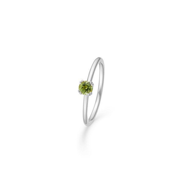 Mads Z - Poetry Solitaire ring m. grøn peridot i sølv