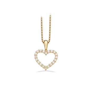 Dazzling - 14 kt. Guld hjertevedhæng 0,36 H-W/SI 