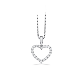 Dazzling - 14 kt. hjertevedhæng og 0,36 H-W/SI m/sølvkæde