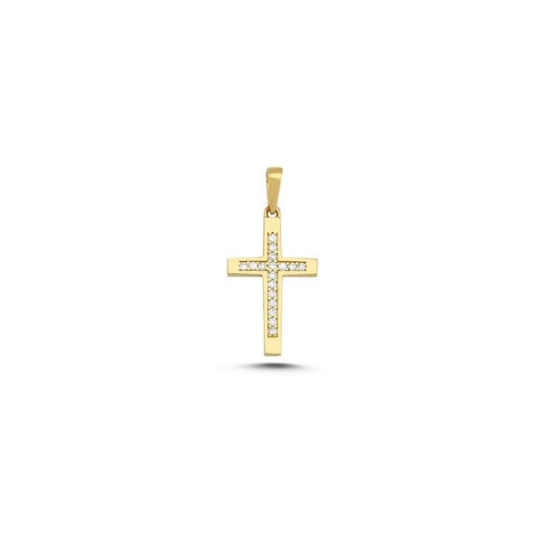 MELFIA Vedhæng kors med zirkonia 14kt. Guld