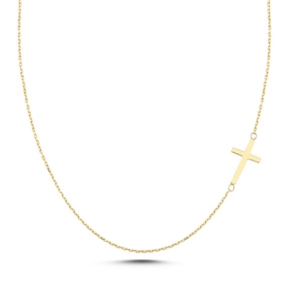 MELFIA Halskæde med kors 14kt. Guld 42+3cm
