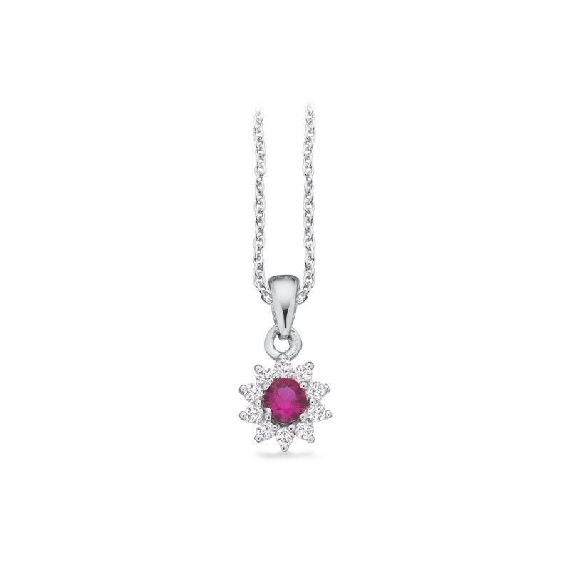 Scrouples - Vedhæng i sølv med roset af pink og hvide zirkonia