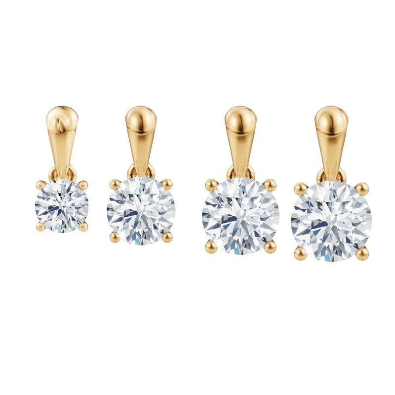 Siersbøl Luxury vedhæng i 14 karat guld med rund lab grown diamant i 4 grabber