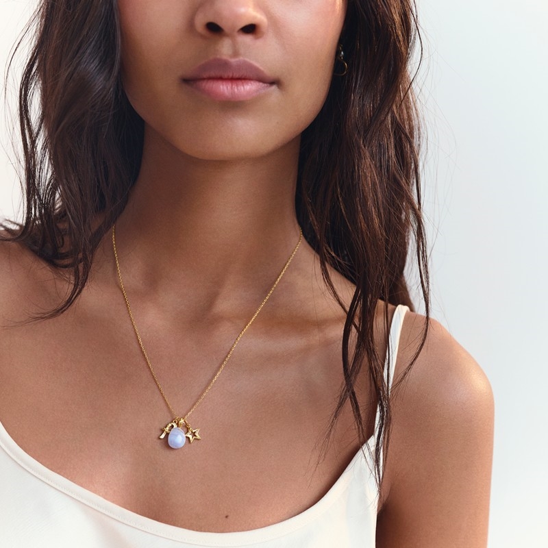 Blue Lace Air vedhænget i forgyldt sølv fra Maanesten 2