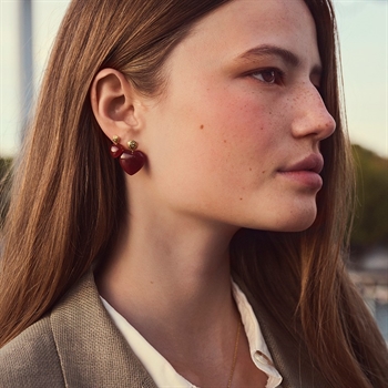 Rubina Heart øreringe i forgyldt sølv fra Maanesten 4