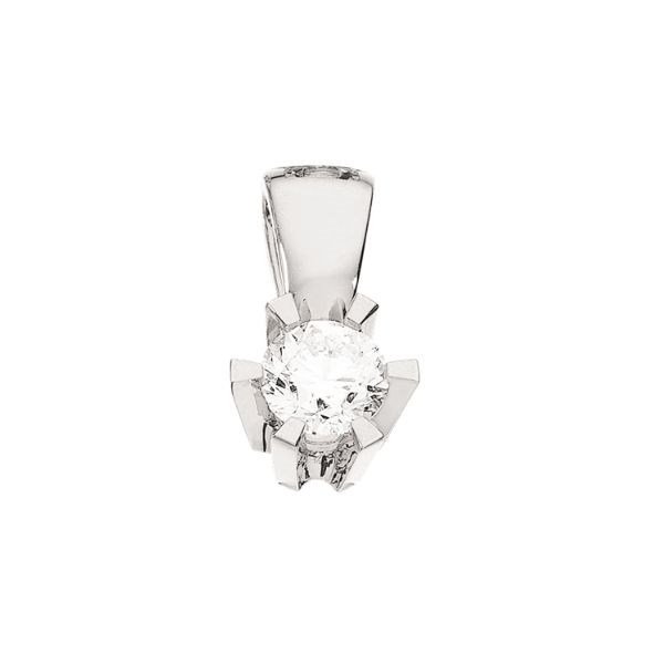 Prinsesse Vedhæng i 14kt. hvidguld m. 0,03ct.-0,46ct. diamant