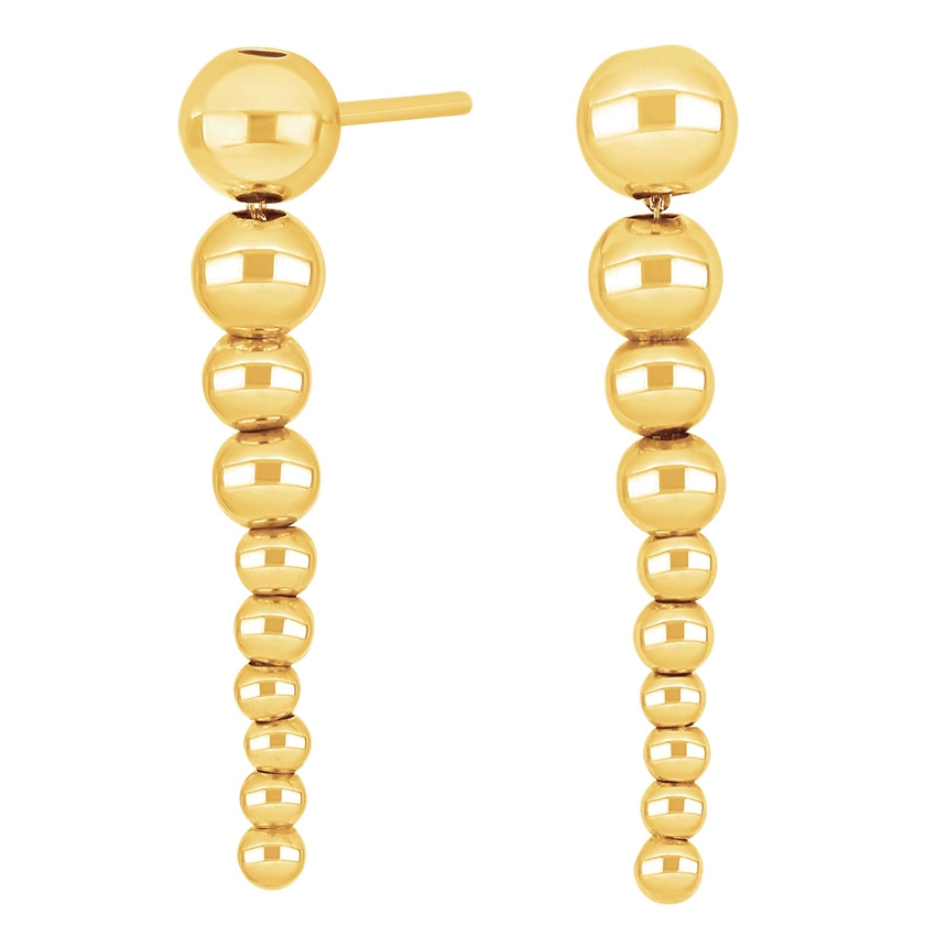 Nordahl Jewellery - MAMBO52 ørestikker i forgyldt sølv m. kugler
