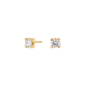 8kt. guld ørestikker med zirkonia 4mm*